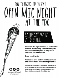 Open Mic Night Sept 2015